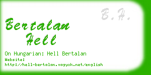 bertalan hell business card